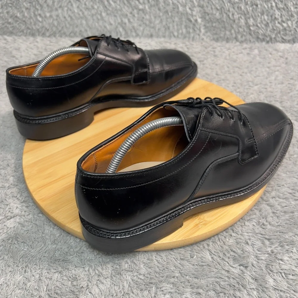 Allen‎ Edmonds Hillcrest Black Leather Bicycle Toe Derby Dress Shoes Mens 8.5